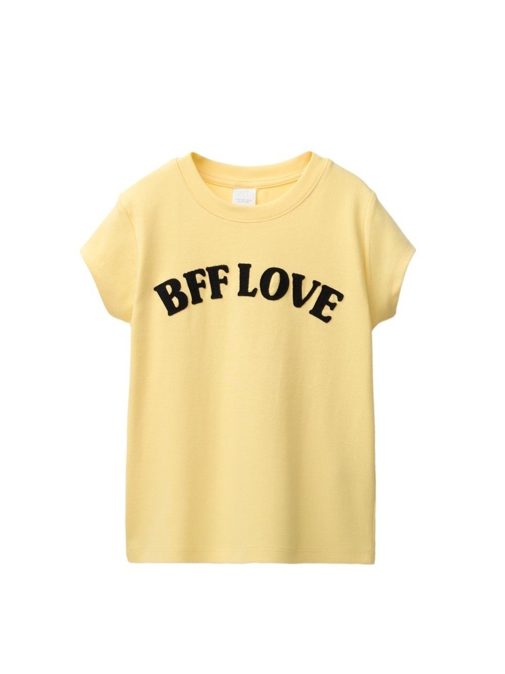 Zara Yellow 'BFF LOVE' Short Sleeve Tee